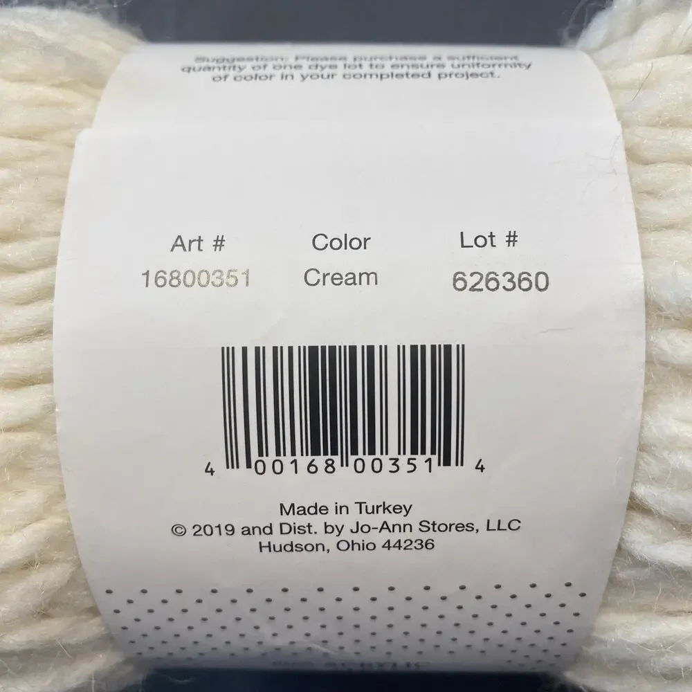 Buttercream Luxe Craft Alpaca Yarn 2 Skeins Cream 260 Yds 12 Oz Super Bulky #6